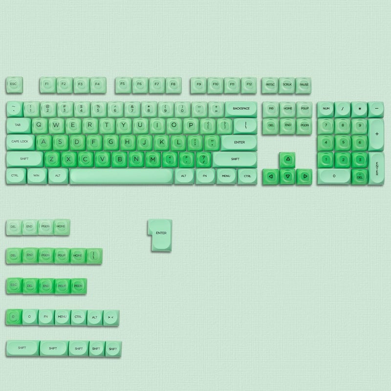 Rainy75 PBT Keycaps, Green Jelly Keycap Foundation MOA Profile, 132 Keys Cute Custom Keycaps for Cherry Gateron MX Swithes Mechanical Keyboards - Image 5